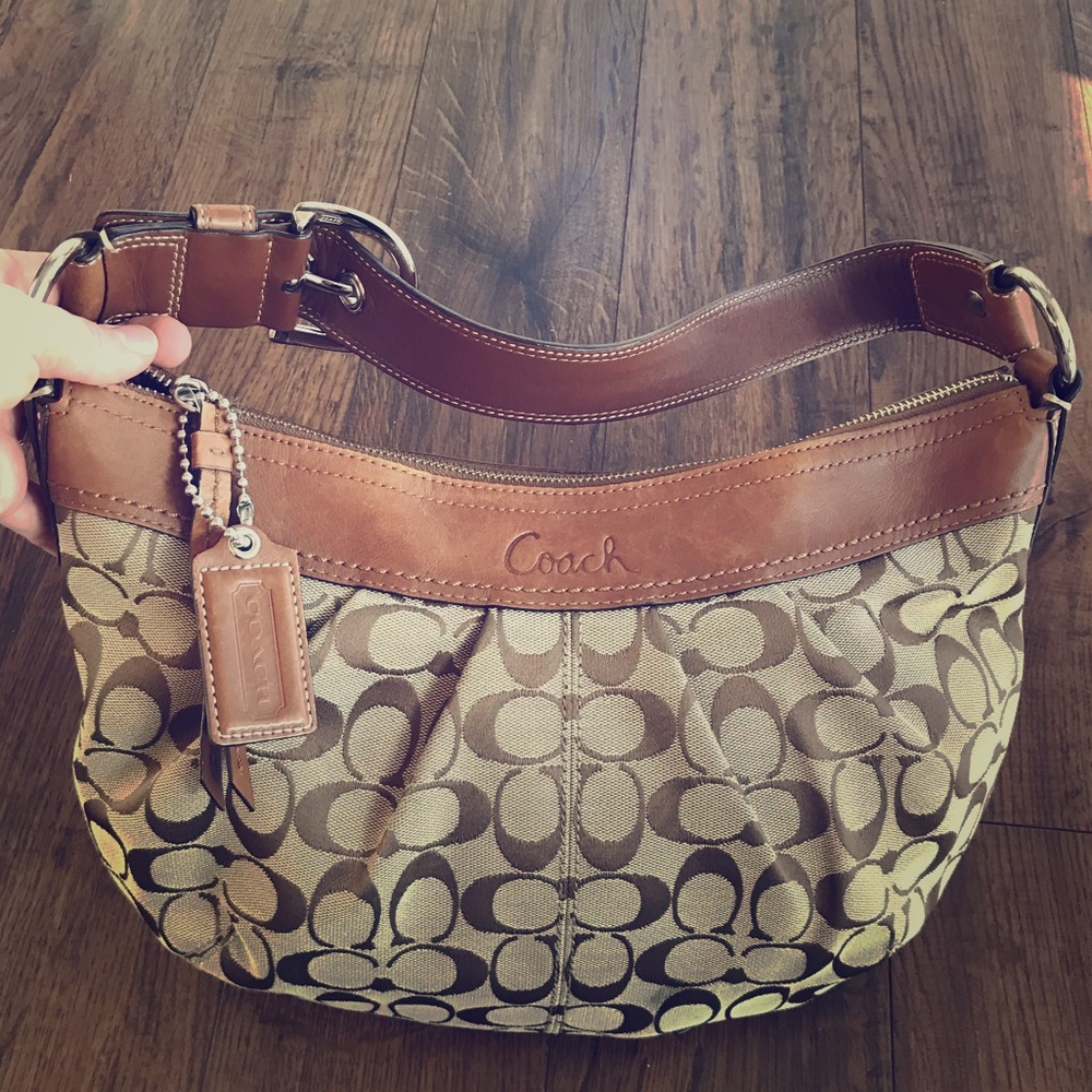 Authentic leather coach bag